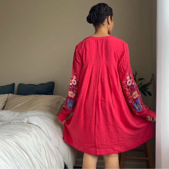 Free People Gauzy Mia Mini Dress Embroidered Flowers XS - Picture 2 of 14